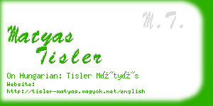 matyas tisler business card